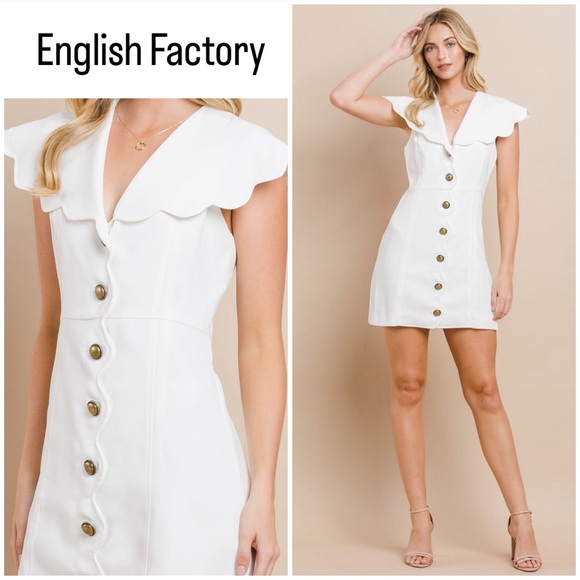 English Factory ~ SCALLOPED STRUCTURED DRESS - Picture 1 of 16